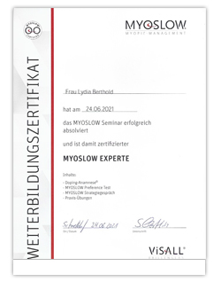 Download Zertifikat - Myoslow Experte - Visall GmbH