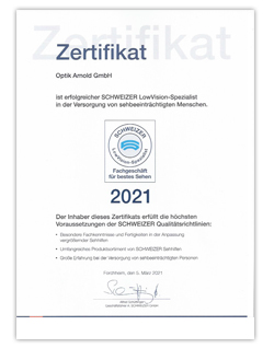 Download Zertifikat - LowVision-Spezialist - Schweizer GmbH